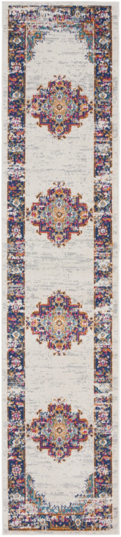Nourison Home Nourison Passion PSN03 5'3" x 7'3" Ivory Blue Vintage Indoor Rug - 2'2" x 10'