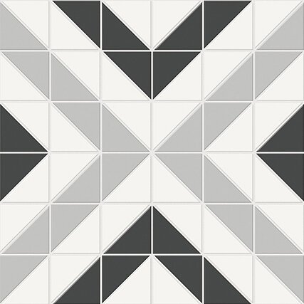 Qualis Ceramica Traditions Midnight Nero Blend Cubic Matt Mosaic - Canvas White