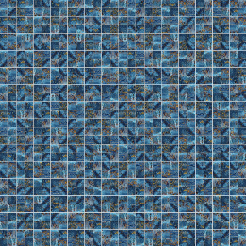 Qualis Ceramica Chelsea Collection Blue Aluminum 2"x2" Mix Mosaic