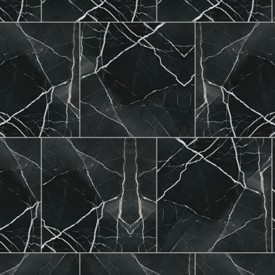 Qualis Ceramica Royal Stoneworks 24X24 Regal Black Vein Vintage - 24" x 24"