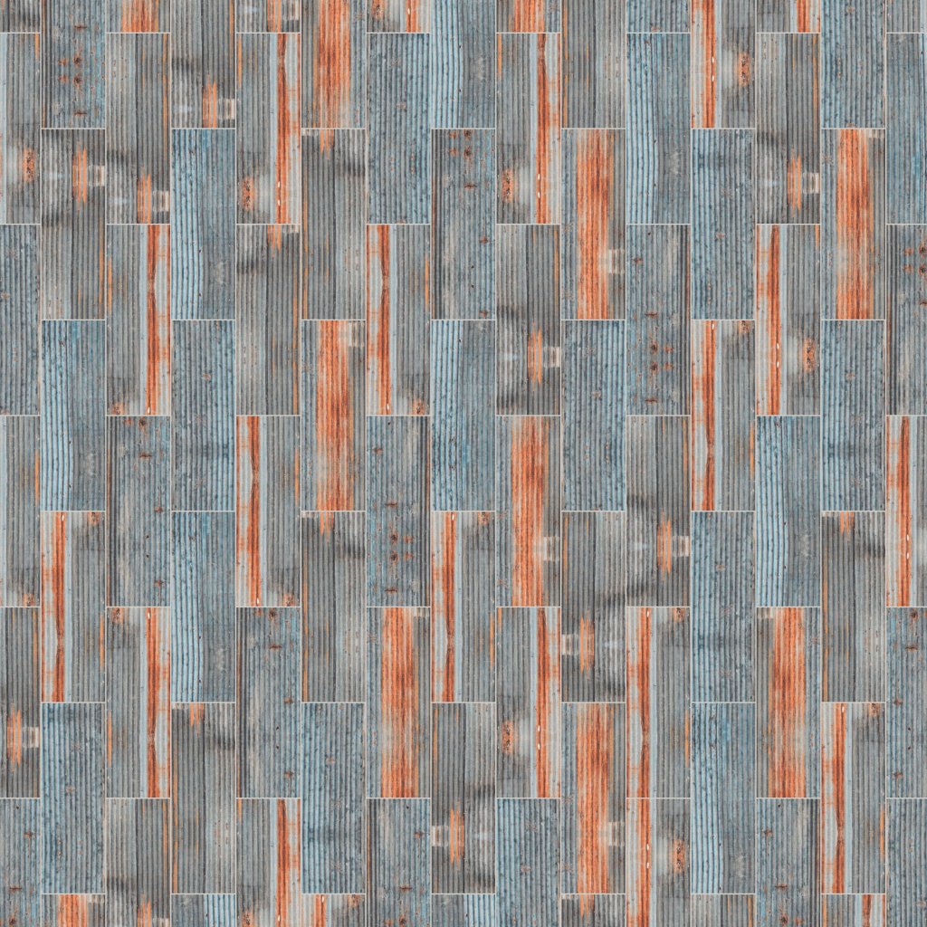 Qualis Ceramica Chelsea Collection 2.8"x6" Rust Industrial Linear Relief Pattern Glazed Ceramic Mosaic