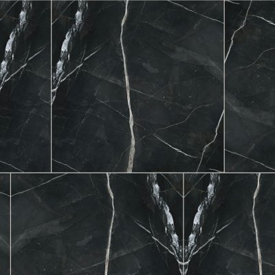 Qualis Ceramica Royal Stoneworks 36X36 Regal Black Vein Vintage Pv - Random Length