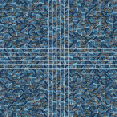 Qualis Ceramica Chelsea Collection Blue Aluminum 2"x2" Mix Mosaic - 12" x 12"