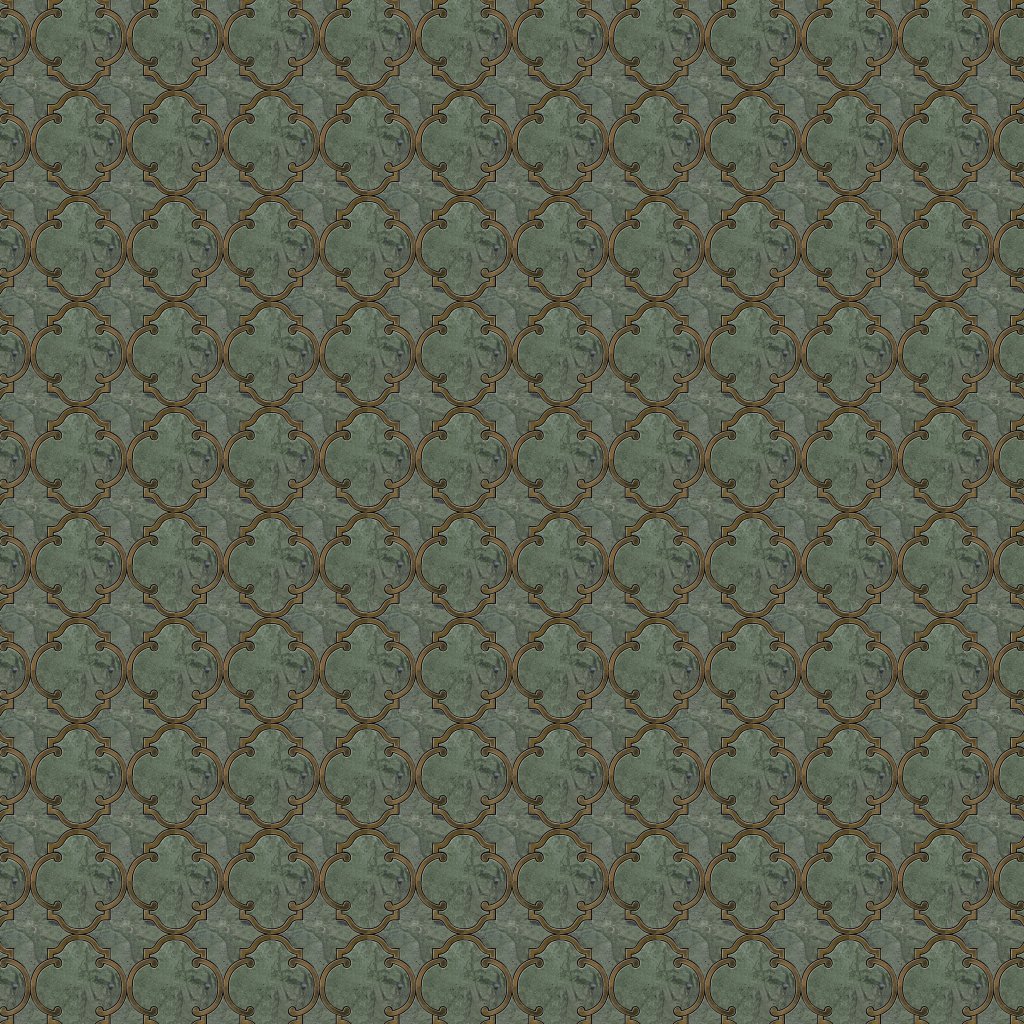 Marble Systems Brass, Verde Tia Honed Casablanca Marble Mosaic 10 1/2x11 3/16 - Brass