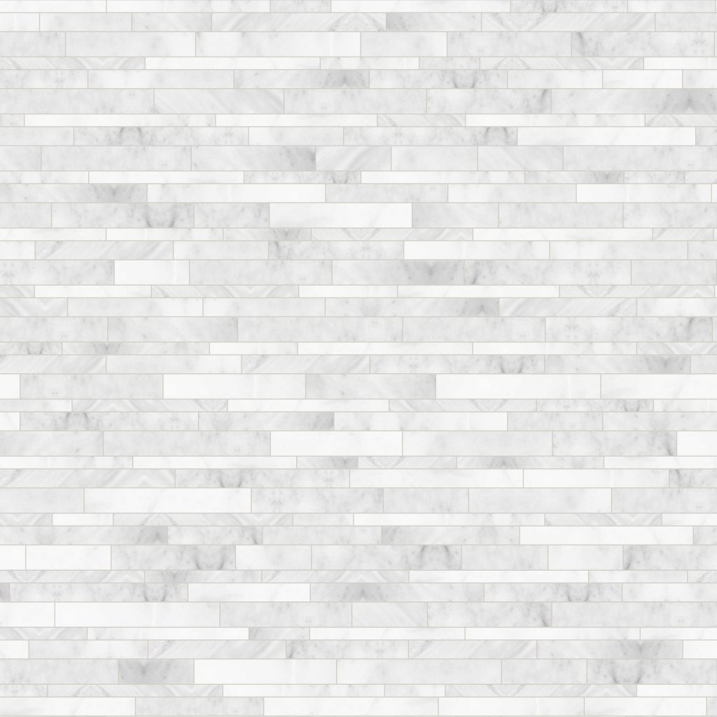 Qualis Ceramica Bianco Venatino Random Strip Honed Mosaic