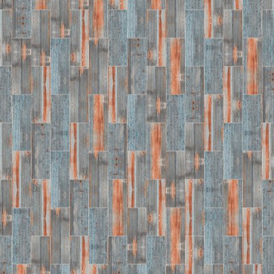 Qualis Ceramica Chelsea Collection 2.8"x6" Rust Industrial Linear Relief Pattern Glazed Ceramic Mosaic - 12" x 12"
