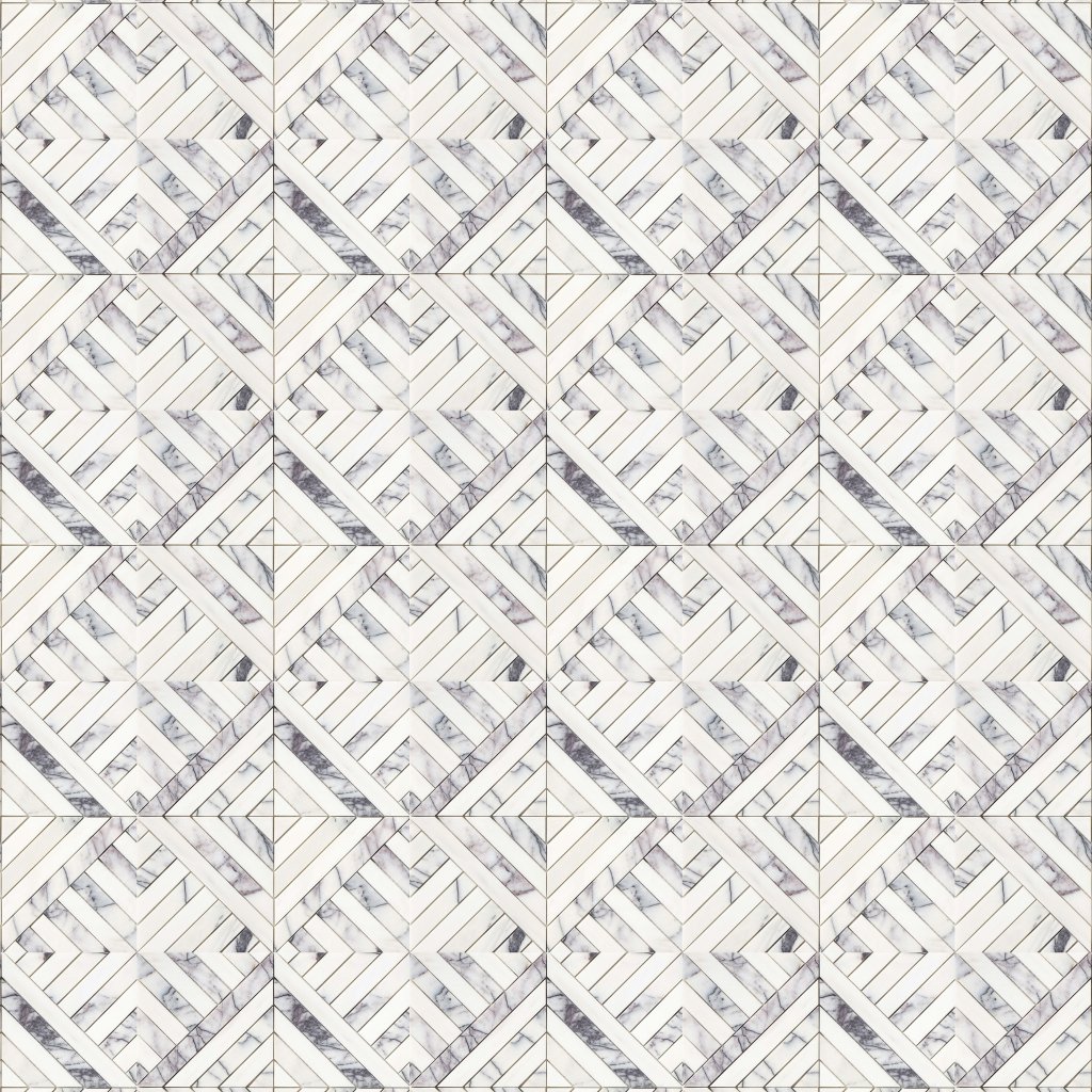 Marble Systems Lilac Honed Ponte Marble Mosaic 14 5/16x14 5/16 - Lilac