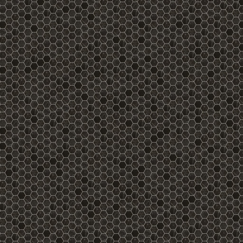 Marble Systems Iris Black Honed Hexagon Marble Mosaic 10 3/8x12 - Iris Black