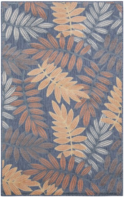 Nourison Home Nourison Aloha ALH18 3'6" x 5'6" Blue Rose Modern Rug - 2'8" x 4'
