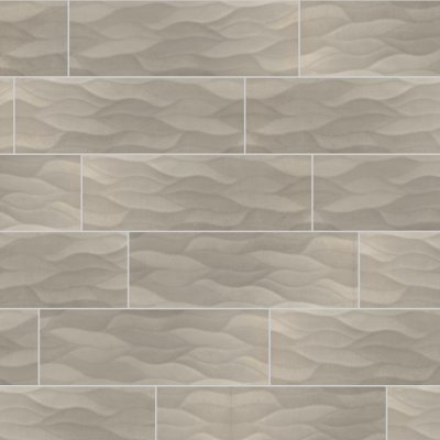 Qualis Ceramica Waves Tide Taupe 10X30W-7 - 10" x 30"