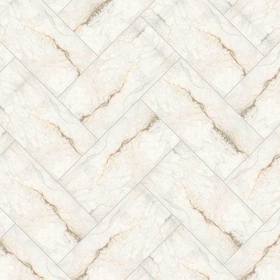 Qualis Ceramica Treasure Perfect Calacatta 12x24 Carved - Herringbone