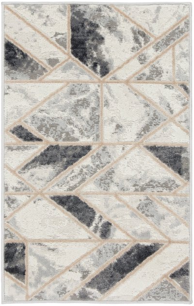 Nourison Home Nourison Elation ETN11 2' x 3' Ivory Grey Modern Indoor Rug - 2' x 3'