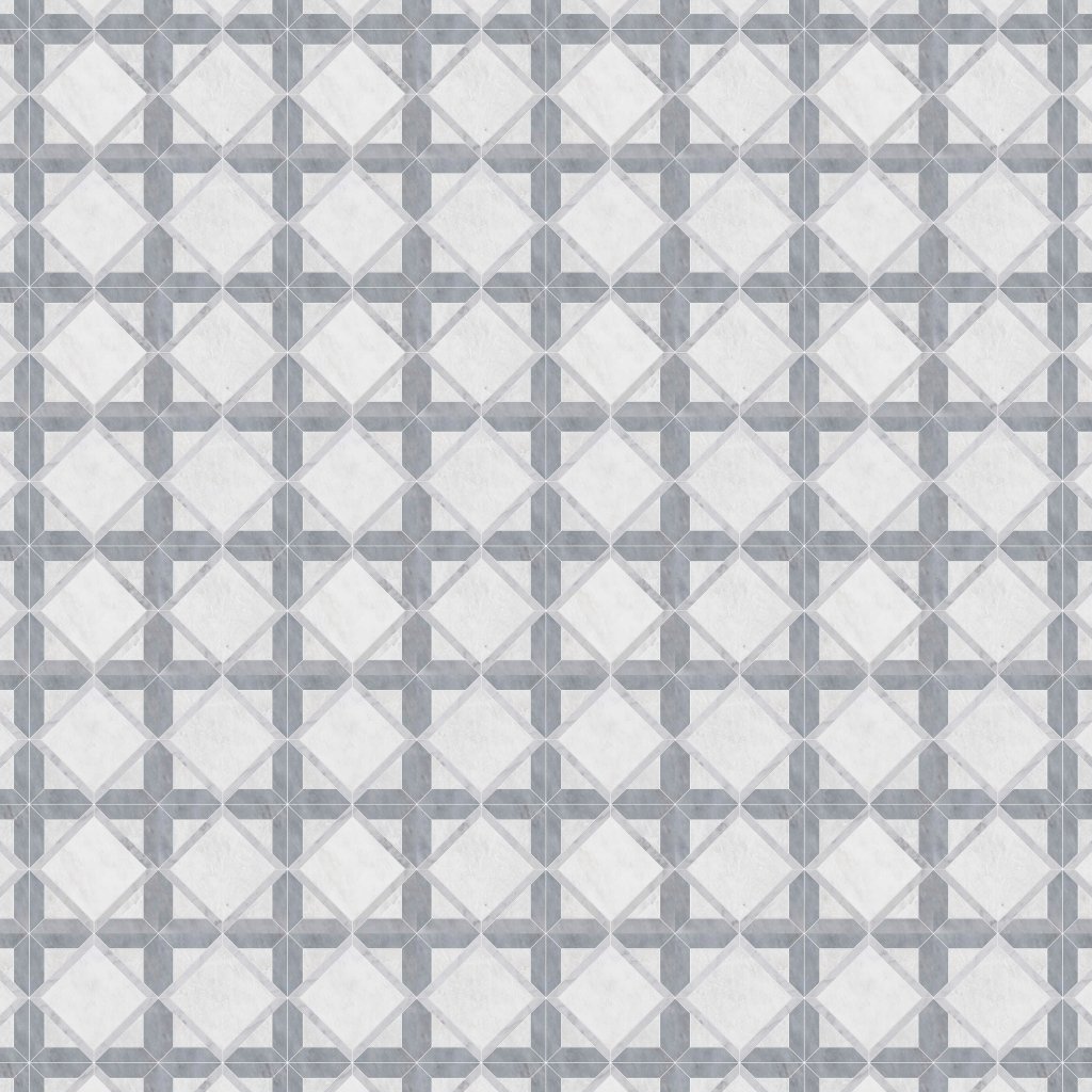 Marble Systems Iceberg, Avenza, Allure Multi Finish Kent Marble Mosaic 13 9/16x13 9/16 - Iceberg, Avenza, Allure