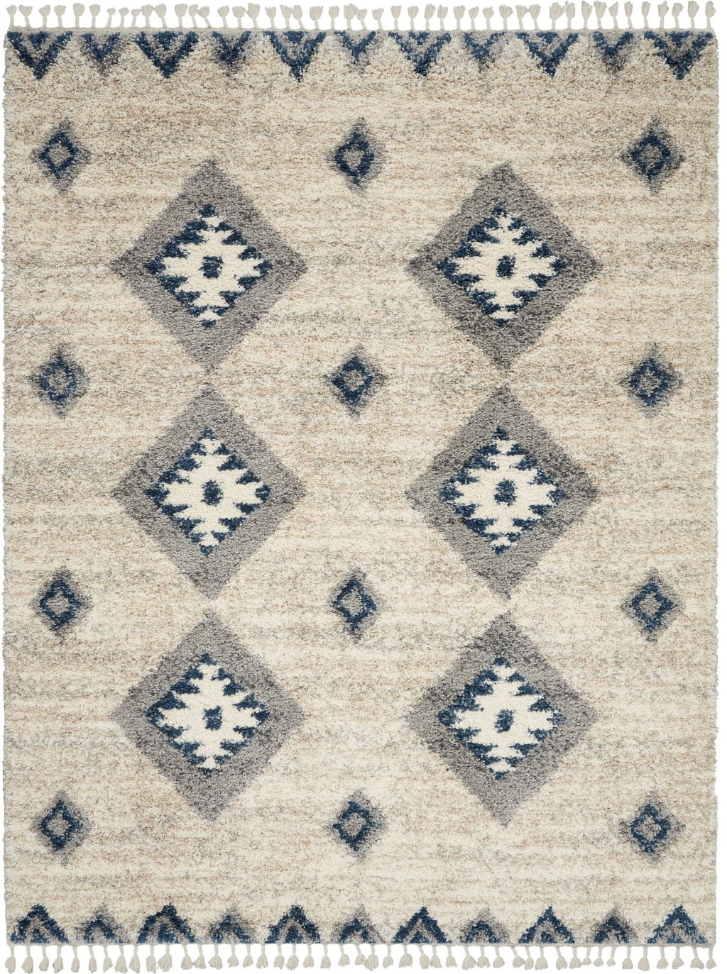 Nourison Home Nourison Scandinavian Shag SCN03 7'10" x 10'6" Ivory/Blue Shag Indoor Rug