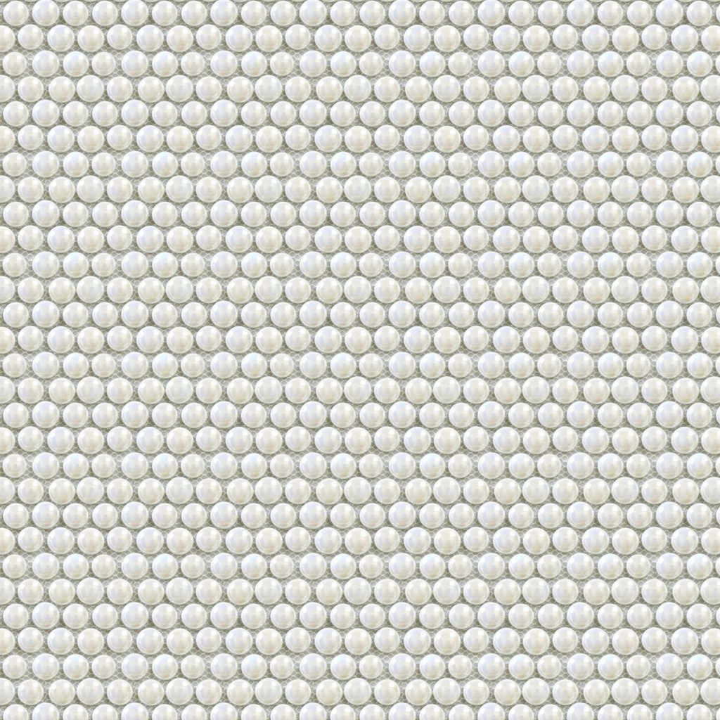Qualis Ceramica Riviera Tileworks Chelsea White Penny Round Pebbles Glass Mosaic