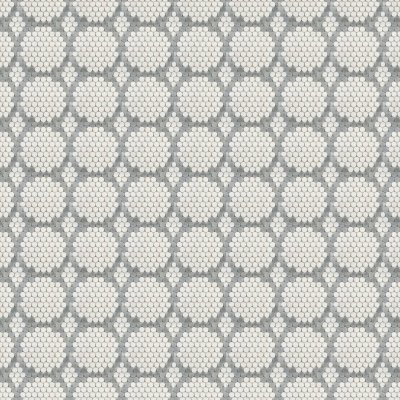 Marble Systems Snow White, Allure Light Honed Penny Round 7 Marble Mosaic 8 7/16x10 1/16 - Snow White, Allure Light - 8 7/16" x 10 1/16" x 3/8"