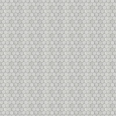 Marble Systems Avalanche Honed Hexagon 2 Marble Mosaic 10 3/8x12 - Avalanche - 10 3/8" x 12" x 3/8"