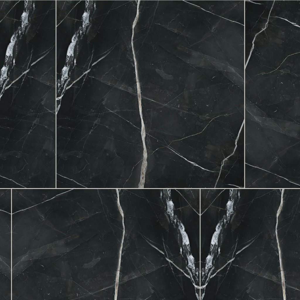 Qualis Ceramica Royal Stoneworks 36X36 Regal Black Vein Honed
