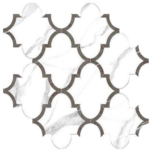 Qualis Ceramica Ardor Love Arabesque Polished Mosaic - Black