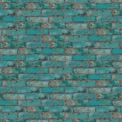 Qualis Ceramica Jamaica 3x11 Teal Gloss - Alternating 1/3