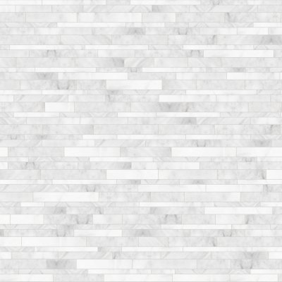 Qualis Ceramica Bianco Venatino Random Strip Honed Mosaic - 12" x 15"