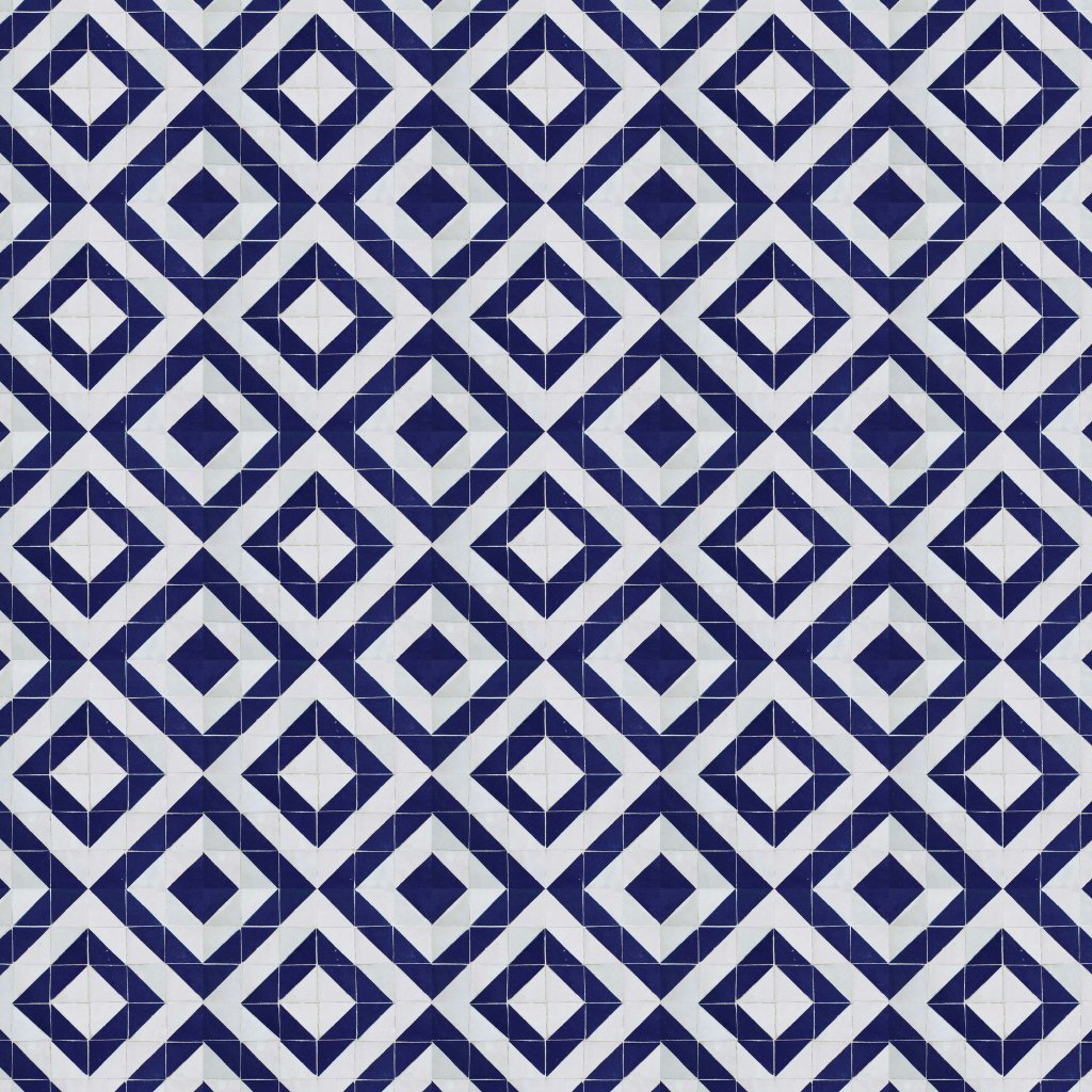 Marble Systems White, Blue Glossy Atten Zellige Mosaic 12x12 - White, Blue