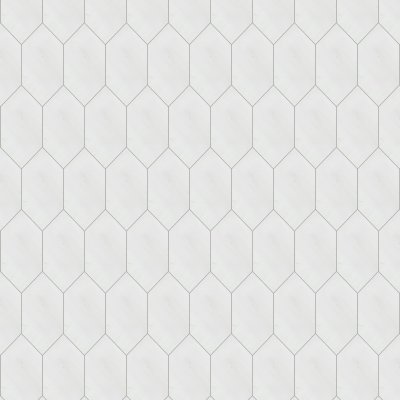 Marble Systems Aspen White Polished Large Picket Waterjet Marble Tile 6x12 - Aspen White - 6" x 12" x 3/8"