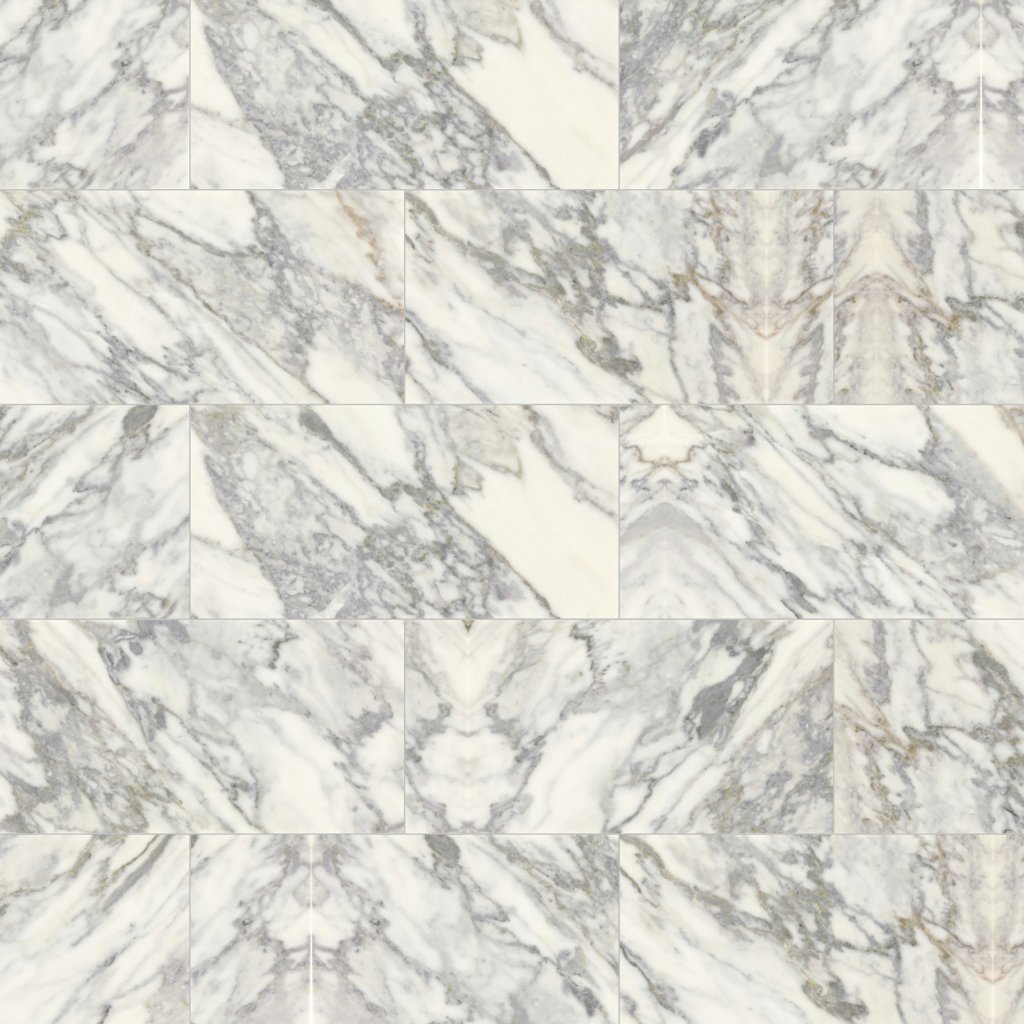 Daltile Eclessia Marble Arabescato Argento, Rectangle, 12X24, Honed - Arabescato Argento