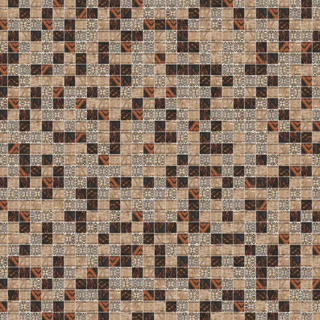 Qualis Ceramica Riviera Tileworks Chelsea Brown Decor Mix Marble Glass 7/8"x7/8" Mosaic