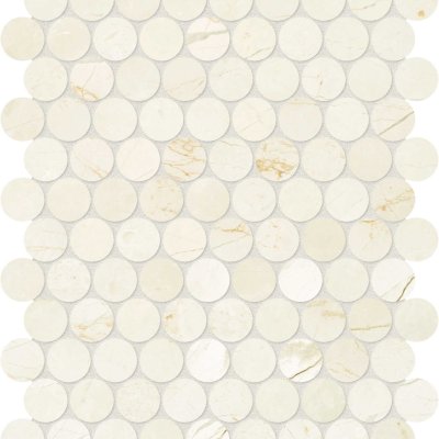 Qualis Ceramica Avorio Crema 1.25 Penny Round Mosaic - 10"x14"