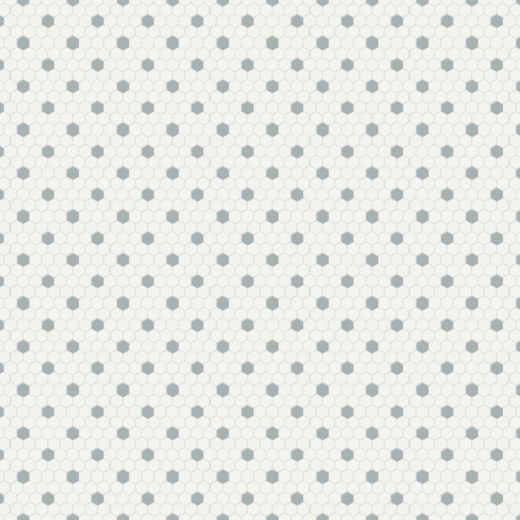 Qualis Ceramica Traditions White W/Cloud 1" Hexagon Matt Mosaic