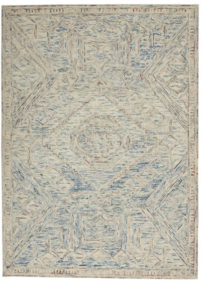 Nourison Home Nourison Interlock ITL02 5' x 7'6" Blue Multicolor Bohemian Indoor Rug - 3'9" x 5'9"