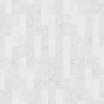 Qualis Ceramica Chelsea Collection 2"x4" Brick Pattern White Grey Marble - 12" x 12"