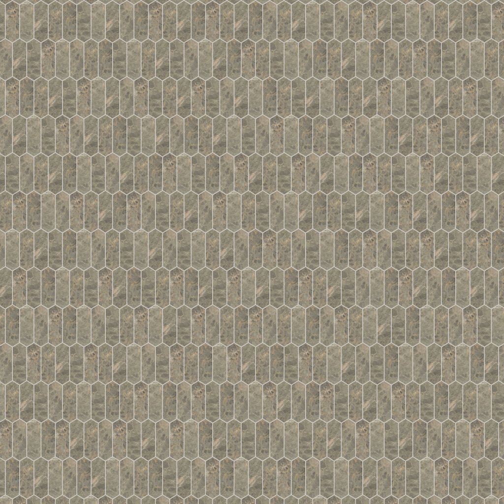 Qualis Ceramica Velutto Ash 2x6 Picket Mosaic