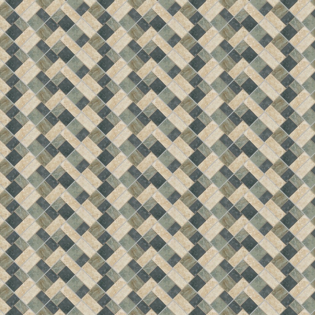 Daltile Continental Slate Beige / Green / Black, Deco, 4X12, Matte - Beige / Green / Black
