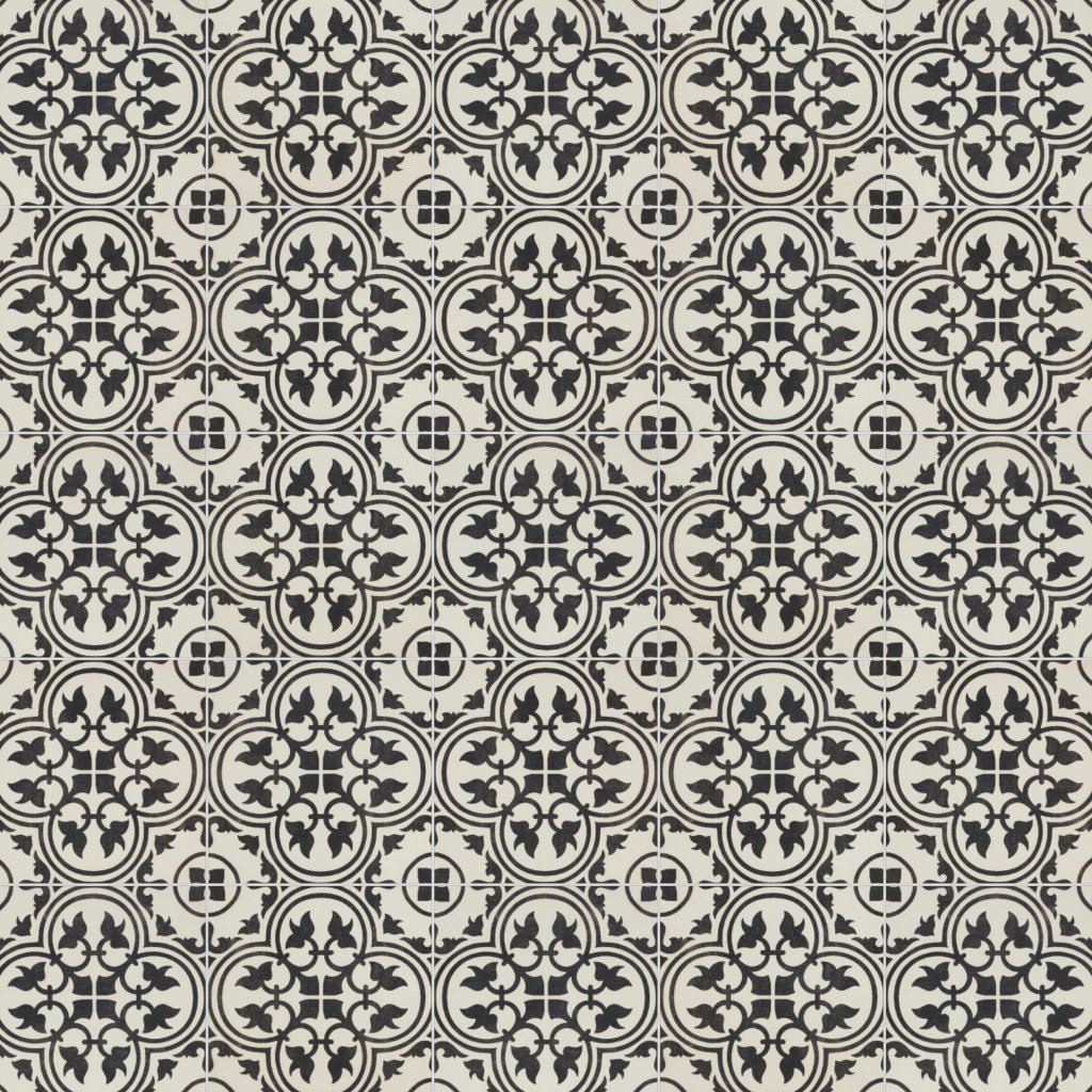 Daltile Memoir Petal Black, Petal, 12X12, Matte - Petal Black