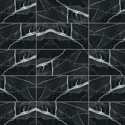 Qualis Ceramica Royal Stoneworks 12X24 Regal Black Vein Honed - Grid