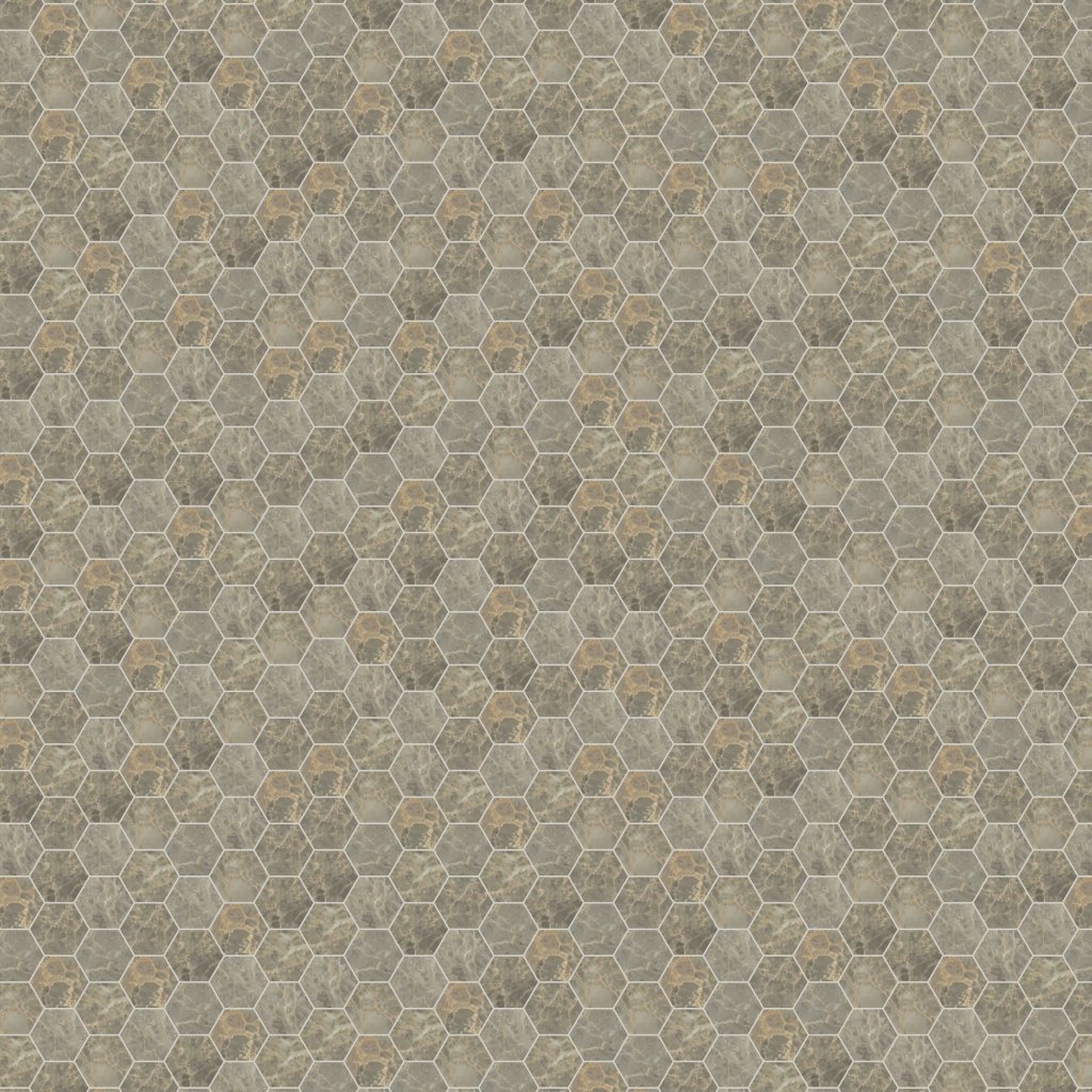 Qualis Ceramica Velutto Ash 2 Hexagon Mosaic