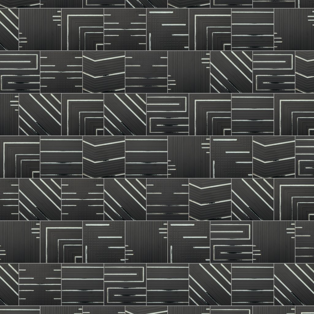 Daltile Geometric Fusion Obsidian, Square, 8X8, Mixed - Obsidian