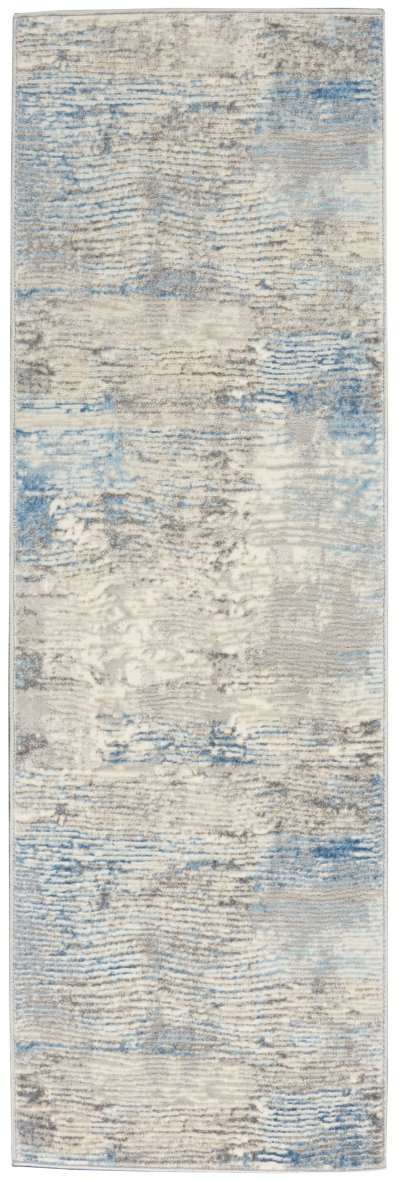 Nourison Home Nourison Solace SLA01 5'3" x 7'3" Ivory Grey Blue Modern Indoor Rug - 2'3" x 7'3"