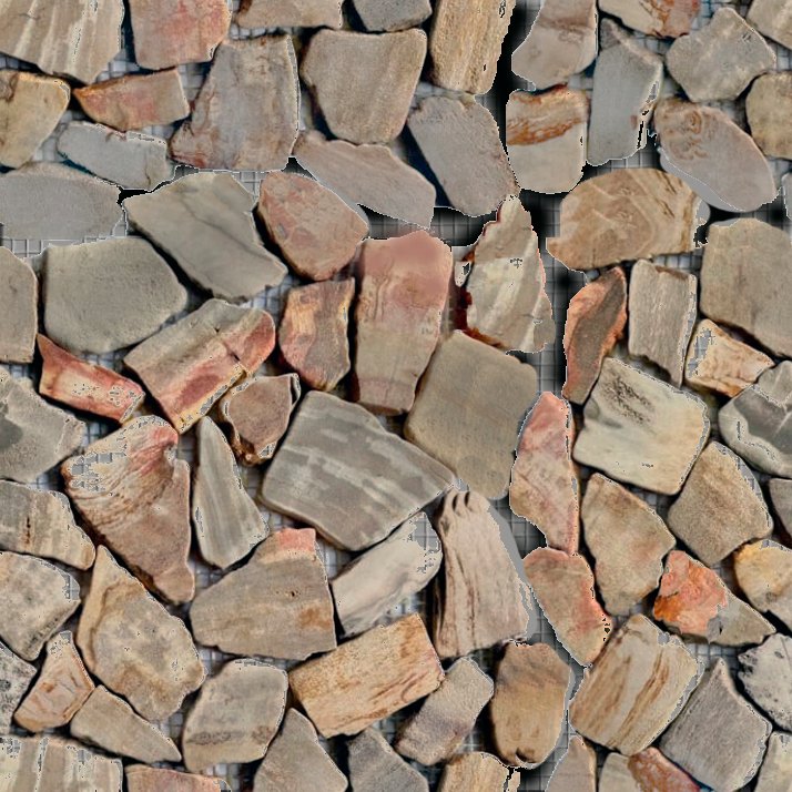 Qualis Ceramica Riviera Tileworks Chelsea Fossil Wood Mini Opus Mix Beige Interlocking Mosaic