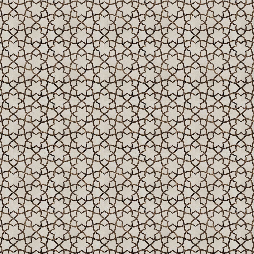 Marble Systems Crema Bella, Emperador Dark Polished Isidore Marble Mosaic 12 1/2x14 3/8 - Crema Bella, Emperador Dark