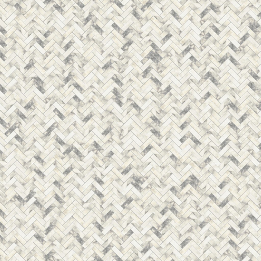 Daltile Eclessia Marble Arabescato Argento, Herringbone, 1X3, Honed - Arabescato Argento