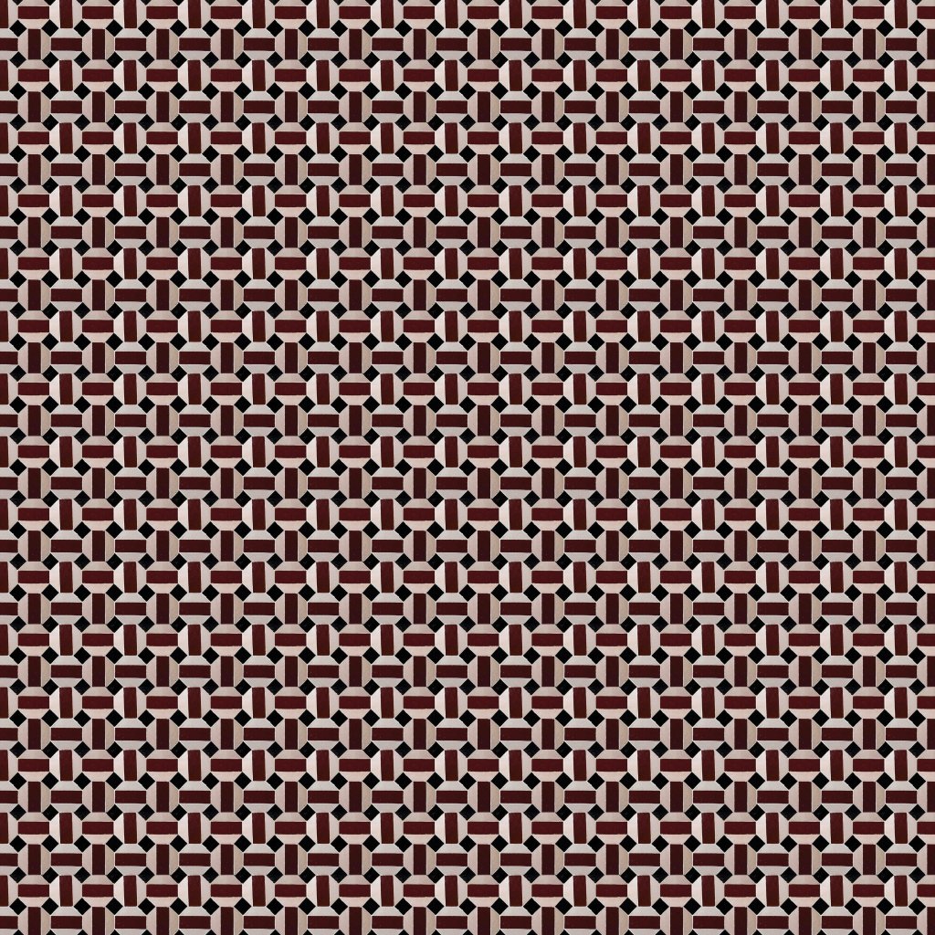 Marble Systems Maroon, White, Black Glossy Ahmed Zellige Mosaic 12x12 - Maroon, White, Black