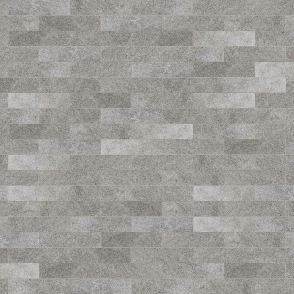 Silver Flow Matte 2 3/4x11 1/2 Brick Mesh Mount Stone Look Porcelain Mosaic 12x24 - Silver Flow