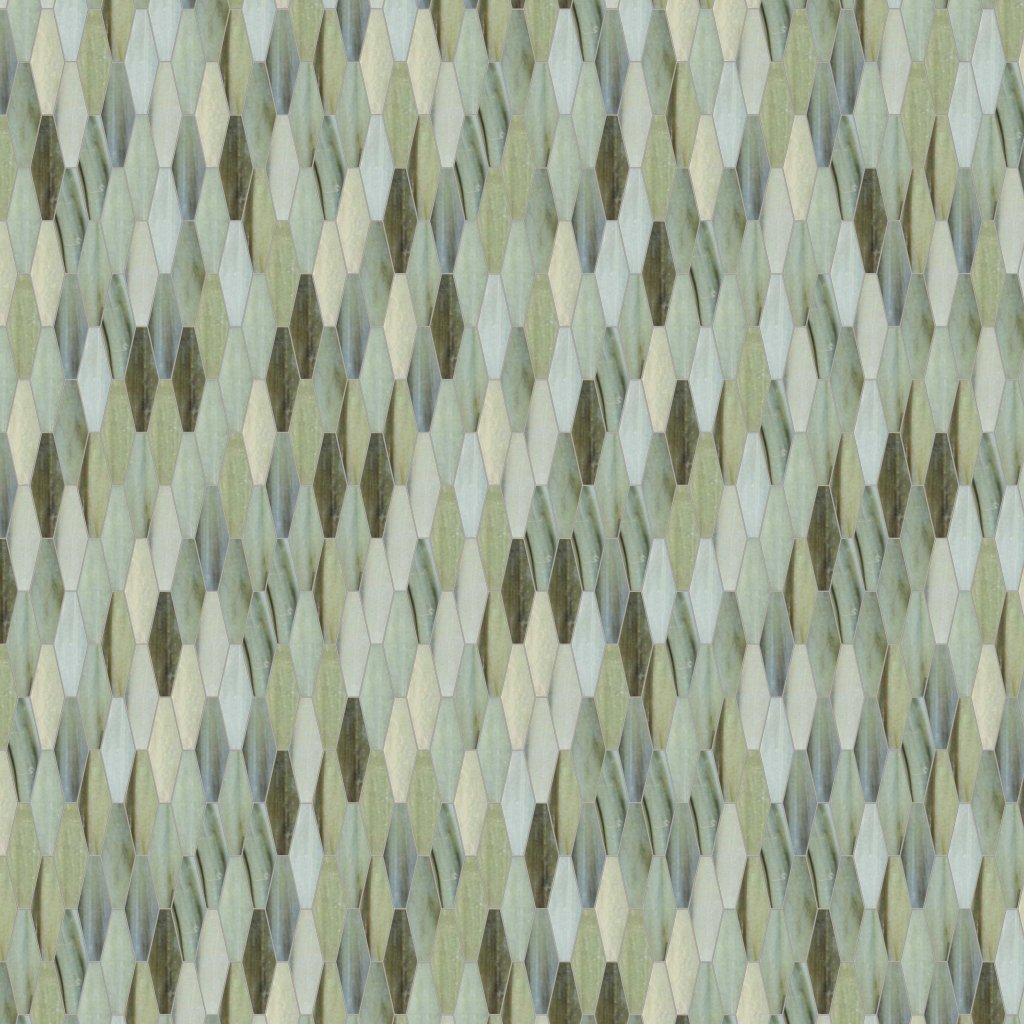 Marble Systems Jade Glossy Ehex Glass Mosaic 12 7/8x9 7/8 - Jade