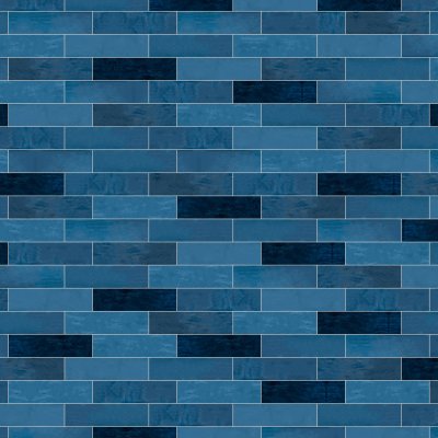 Qualis Ceramica Morocco 3x11 Blue Gloss - Alternating 1/3