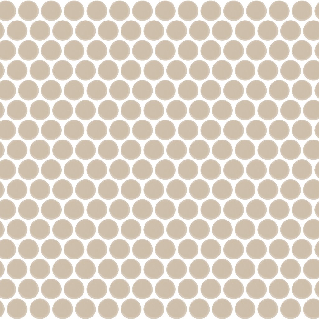 Daltile Color Wheel Mosaic Matte Urban Putty, Penny Rounds, Matte - Matte Urban Putty