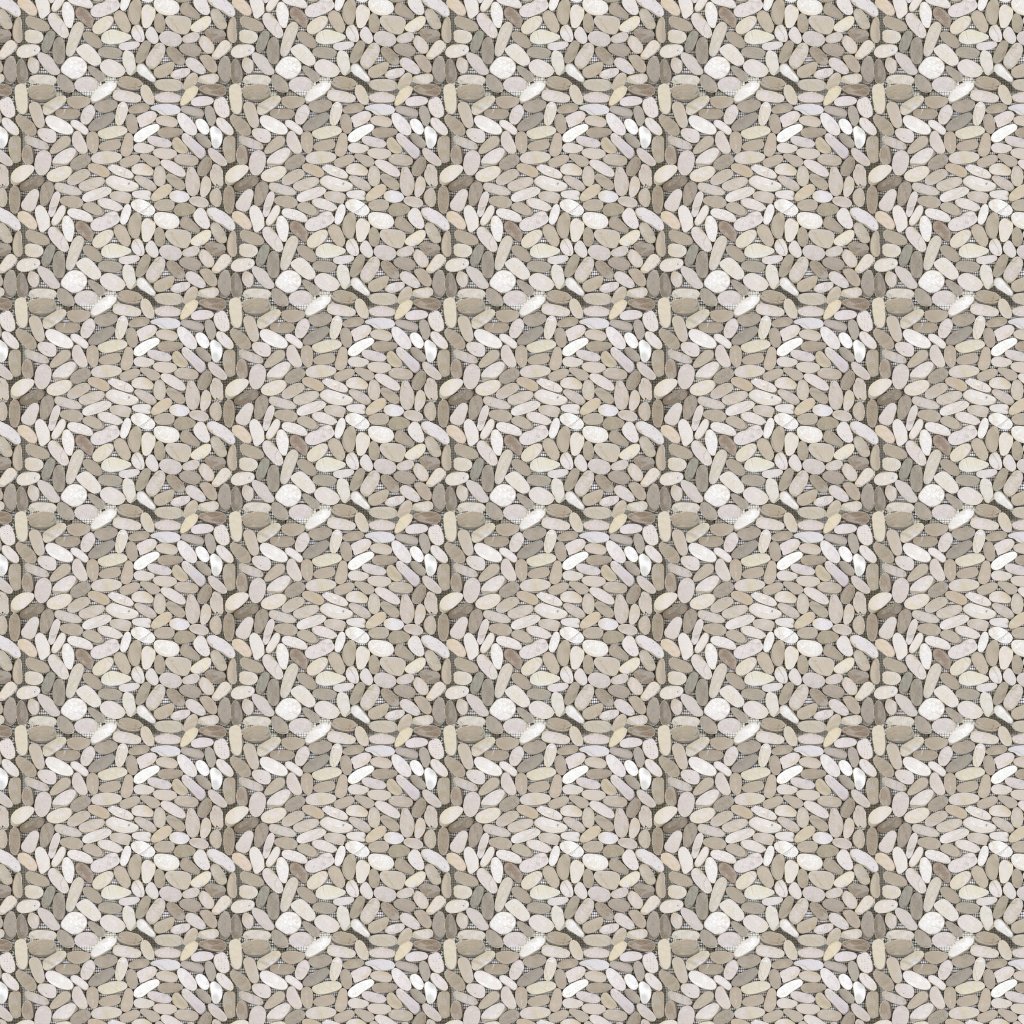 Qualis Ceramica Riviera Tileworks Chelsea Mix White/Beige Sliced Matt Pebble Interlocking Mosaic