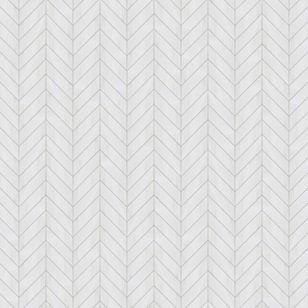 Marble Systems Snow White Polished Chevron Waterjet Marble Mosaic 13x10 - Snow White